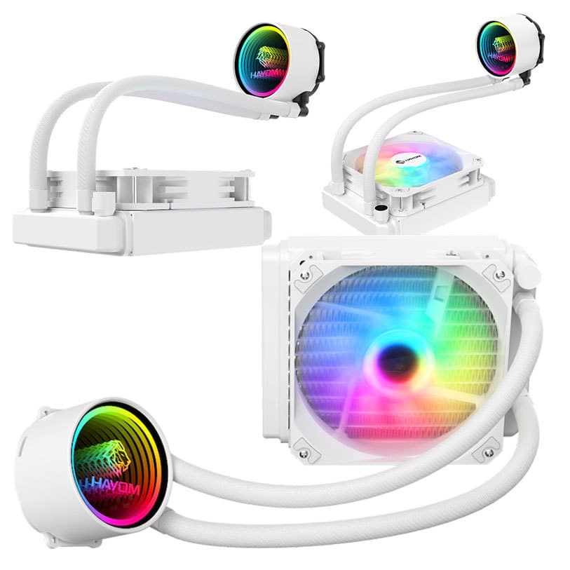 Water Cooler 120mm Hayom BRANCO FC1317 RGB Compatível Intel AMD