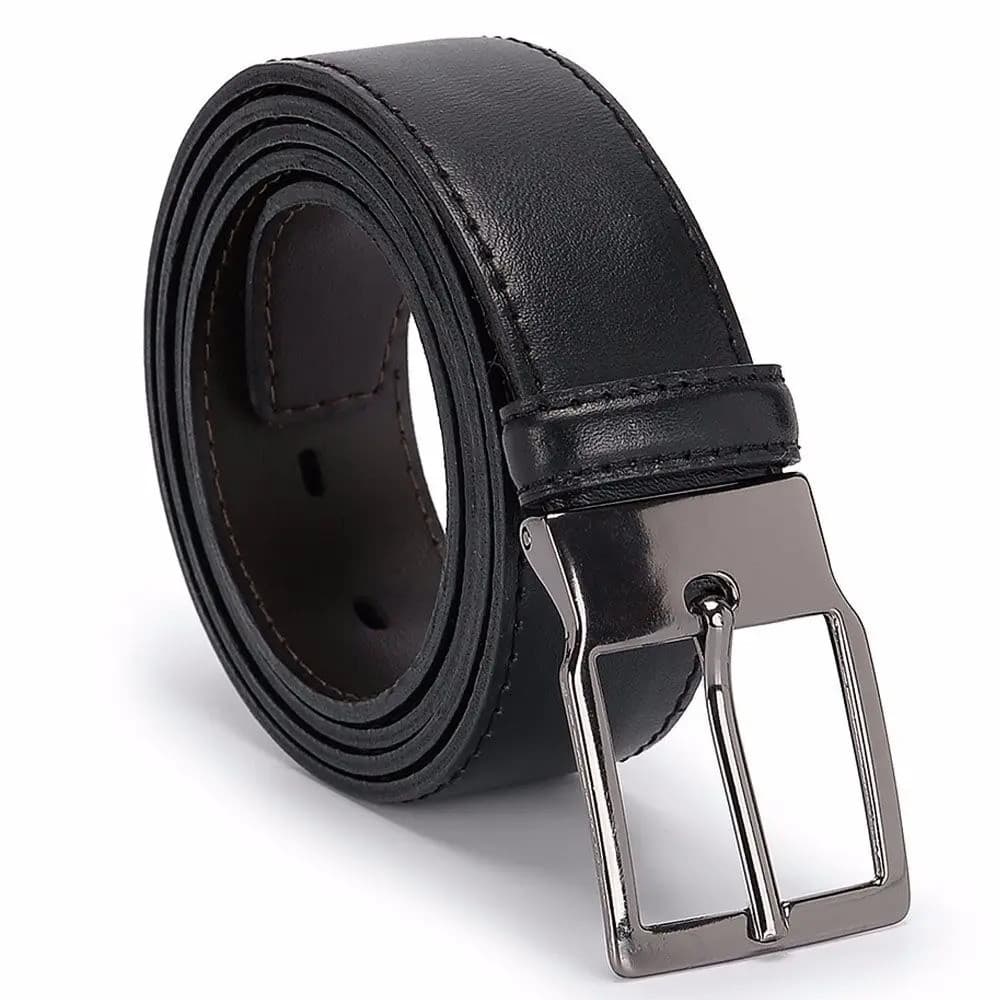 Cinto Social Masculino Em Couro Sintetico Fivela Padrão 221 Cor Preto Tamanho 125
