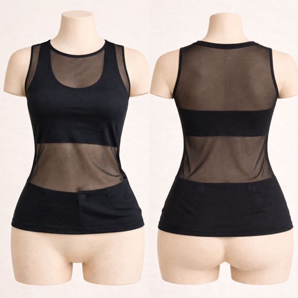 Regata Feminina em Tule POLIAMIDA de COMPRESSÃO Leve Design Moderno para Treino e Uso Casual