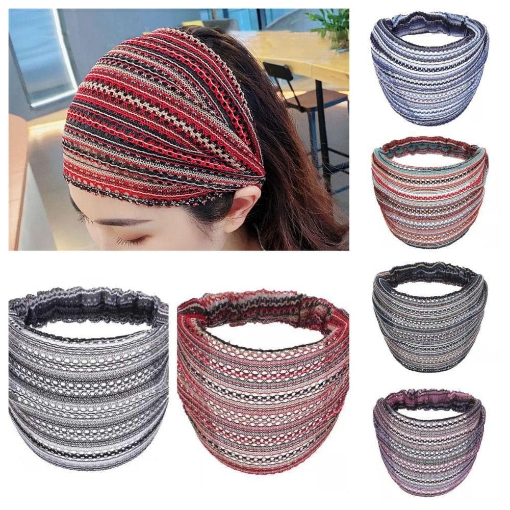 Envoltórios De Cabeça Femininos , Faixas De Cabelo De Organza Multicoloridas De Aba Larga , Lenço De Renda Vazad