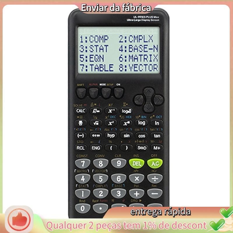 Calculadora De Função Científica De Tela Grande 417 Multifuncional Com Caneta À Base De Água Preta