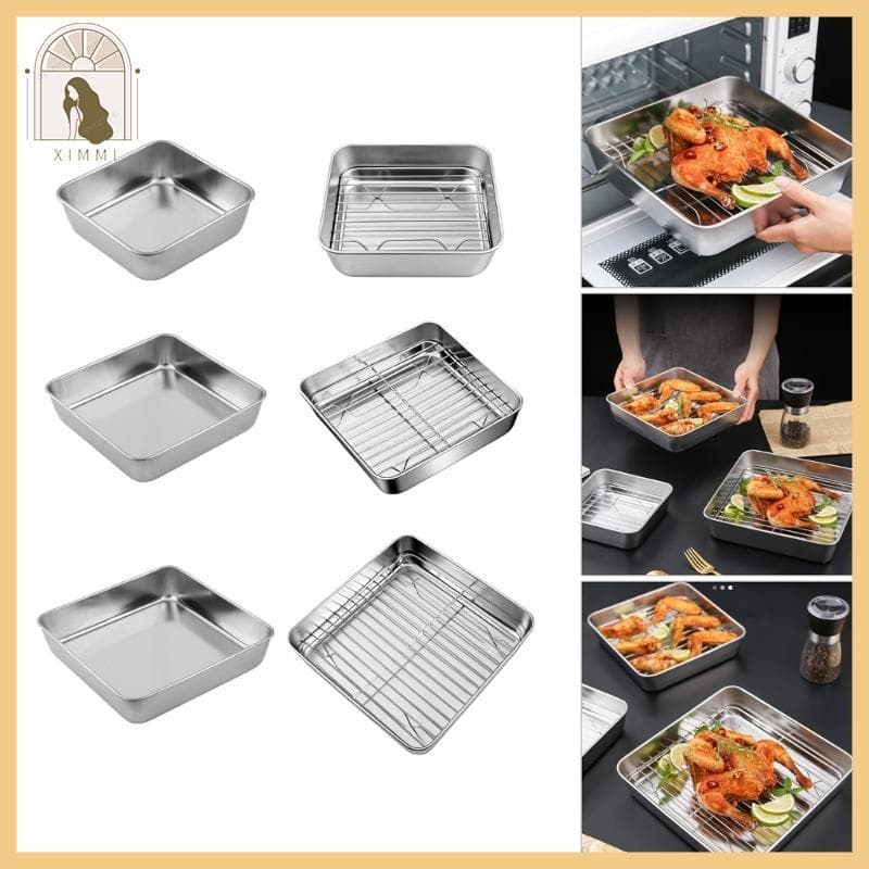 * XIMM * Folha Biscoitos Profunda Aço Inoxidável Condutividade Térmica Bandeja Conveniente Para Assar, Ideal