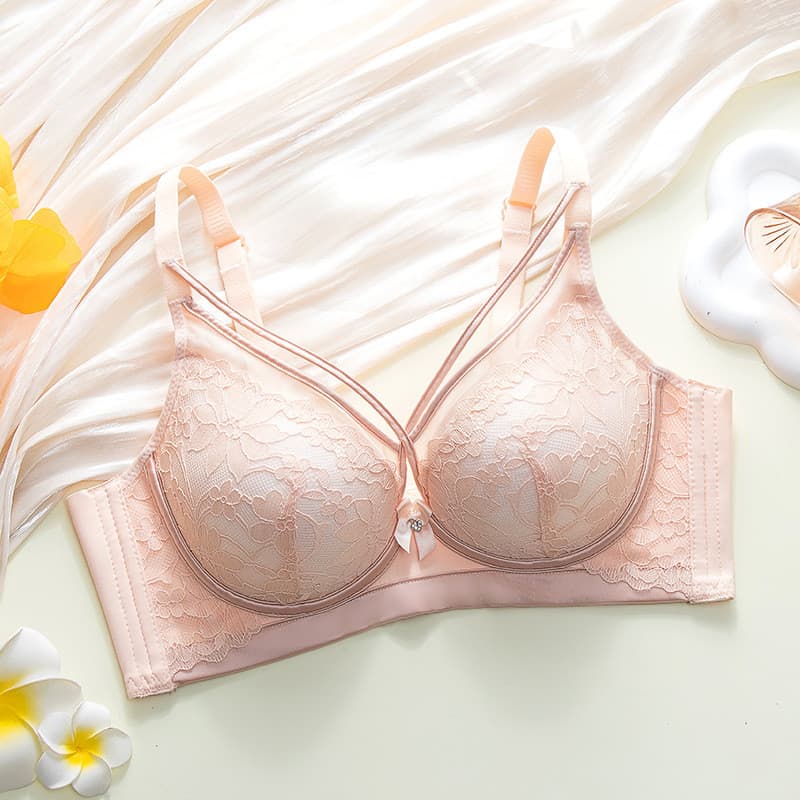 Novo estilo cinta de embelezamento de mama roupa interior feminina seios pequenos olhar grande reunião Push-up seios sem