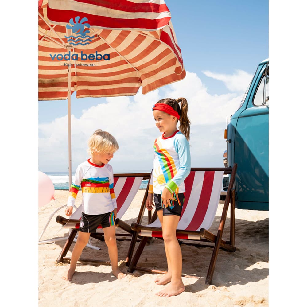 Voda Beba Roupa de banho infantil estilo irmã irmão bebê meninos meninas roupa de banho grandes meninos meninas