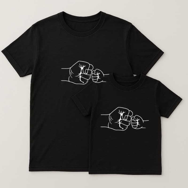 Kit Camiseta Pai e Filho - Toque de Amor - Lançamento dia dos pais - 100% Algodão 30.1