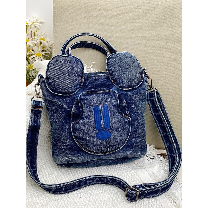 Novas crianças bonito dos desenhos animados Denim lona bolsa de ombro moda Casual saco do mensageiro menina leve bolsa n