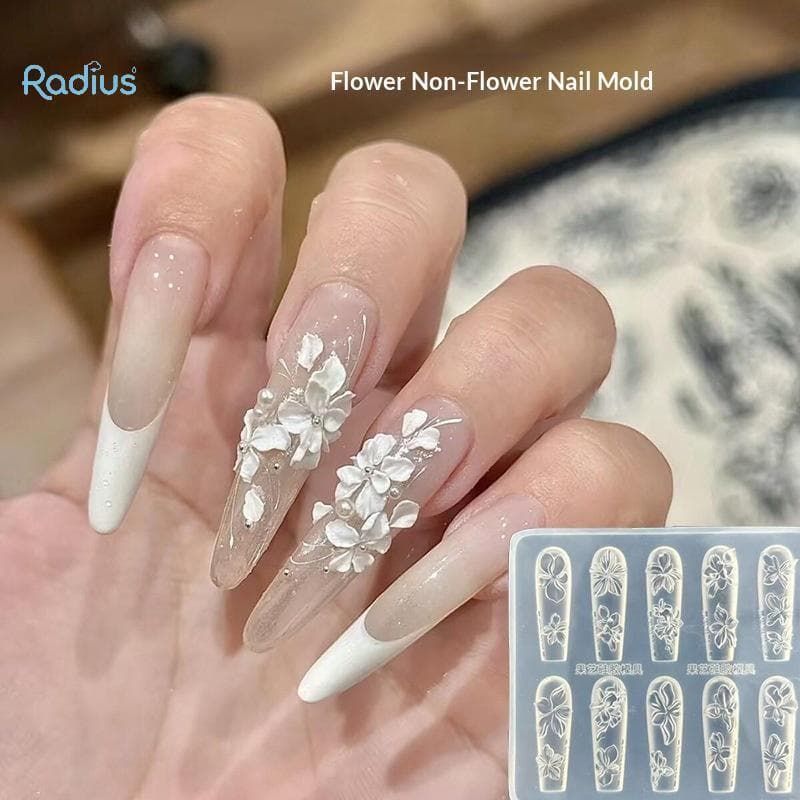 Radius Flower Nail Art Mold Silicone Flores De Cinco Pétalas Padrão Decorações De Estereoscópico Esmalte Enchimento Mold