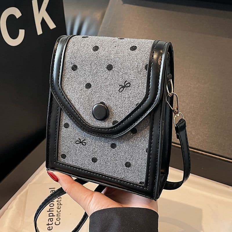 Bolsa feminina de nicho de alta qualidade, nova tendência de 2025, bolsa para celular texturizada, elegante e versátil,