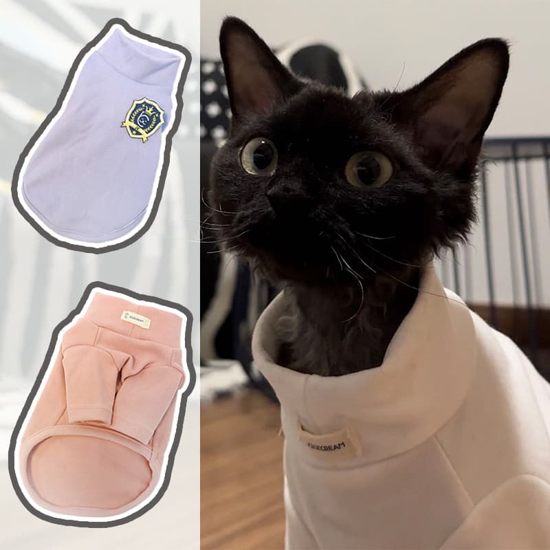 Roupas de gato capa barriga fofa outono inverno camisa de fundo quente gato alemão sem pêlos Abisnia gato