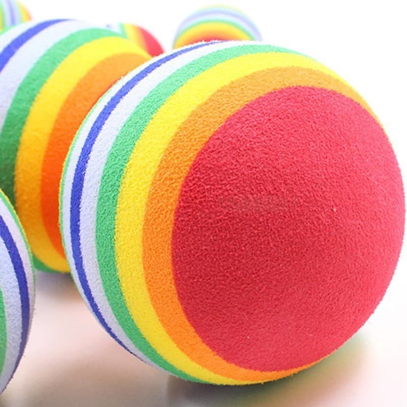 Eva arco-íris bola eva bola esponja brinquedo bola Super macio resistente à mordida pet auto-feliz brinquedo do gat