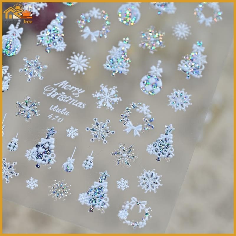 Bonito Estilo De Natal Arco Colorido Floco De Neve Árvore Arte Do Prego Stiers Feminino Impressão Da Decoração Presente
