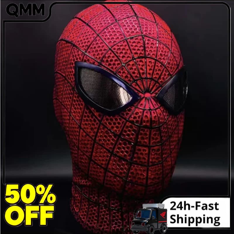 O Incrível Homem Aranha 1 Máscara Artesanal Filme Preciso Cosplay Prop Chapelaria Com Lente Magnética Anexada Olhos Para