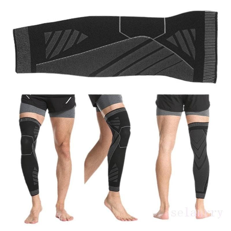 Mangas de Compressão Selanrry para Pernas e Joelhos, Suporte Longo para Joelho para Homens, Vôlei, Ciclismo S9XS