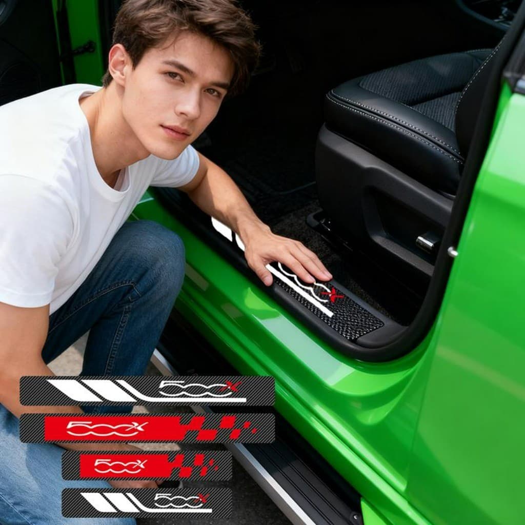 Kit 4 Peças Universal Protetor De Soleira De Porta Automotiva Acessórios Para Carro For Fiat 500X Cross Sport
