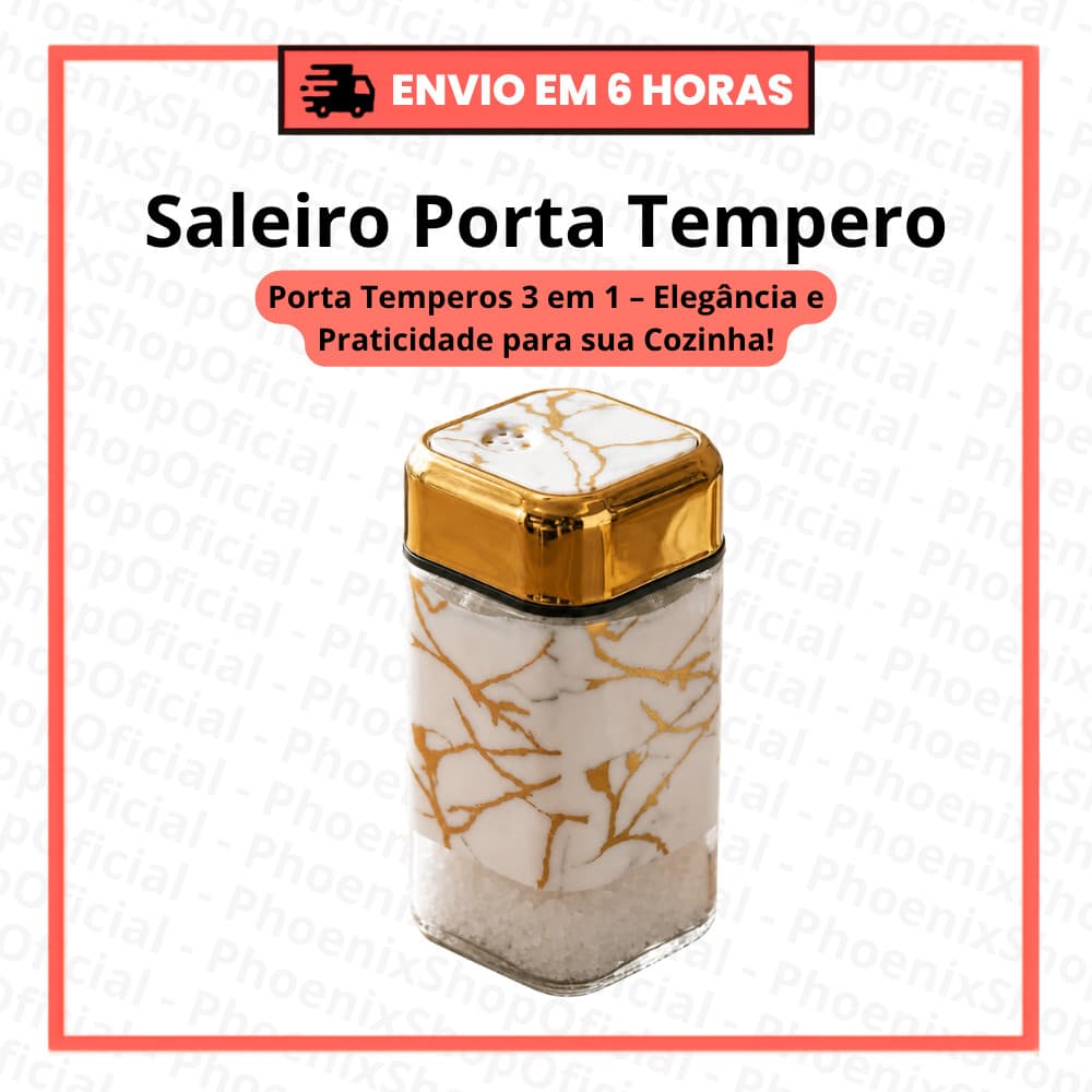 Porta Temperos 3 em 1 de Vidro Saleiro Pimenteiro Paliteiro com Tampa para Cozinha Mesa Posta