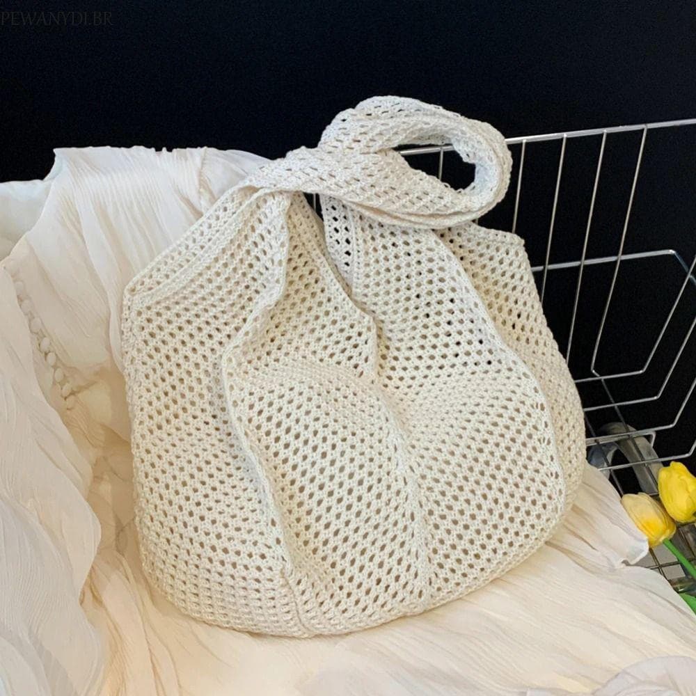 PEWANYDI Bolsa De Ombro Feminina De Tricô , Malha De Crochê Macia De Cor Sólida Compras Simples E Conveniente