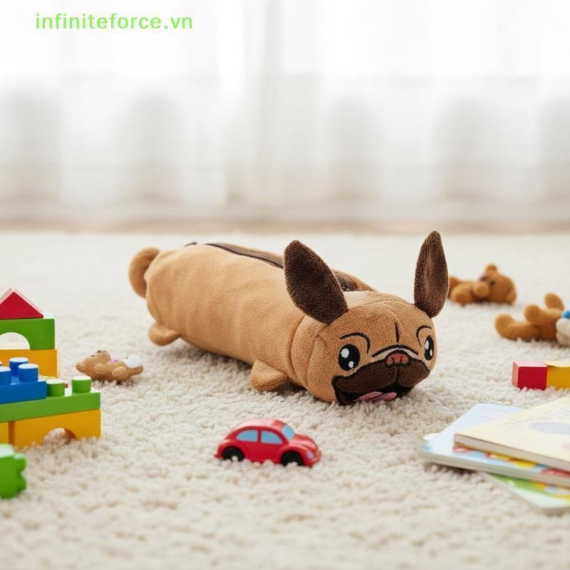 INVN Estojo De Lápis De Cachorro De Pelúcia Fofo De Desenho Animado Bolsa De Armazenamento Multifuncional Moedas Brinque