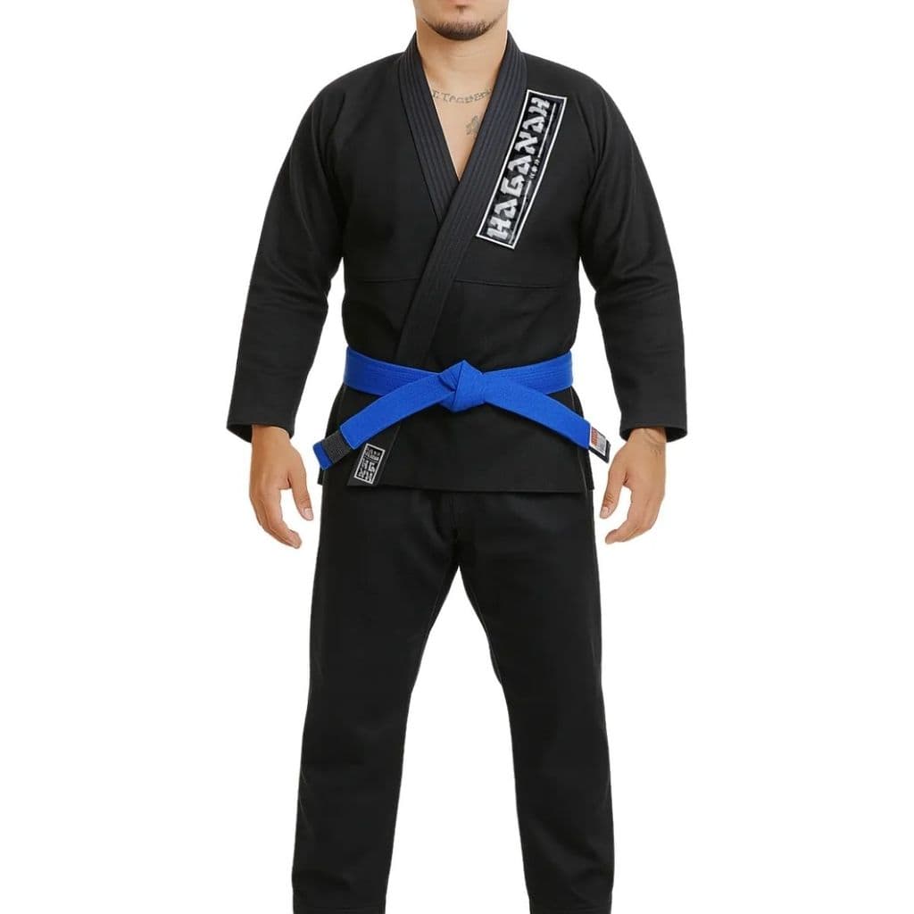 Kimono Haganah Jiu-jitsu F300 Reforçado Preto Uni