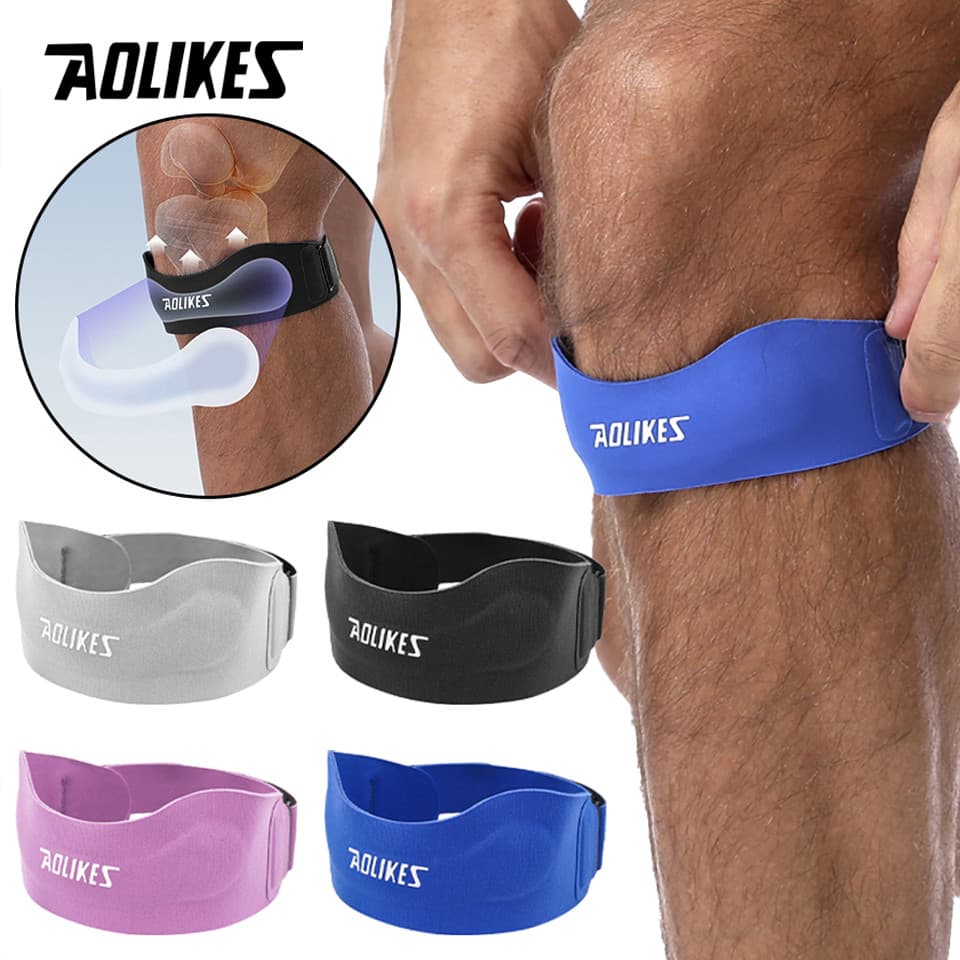 AOLIKES 1 Peça Cinta Esportiva Para Patela Compressão Ajustável Respirável Aptidão De Suporte Joelho