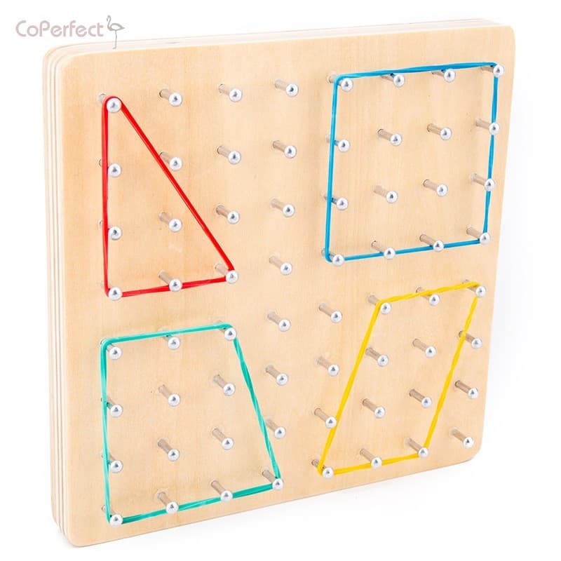 Placa De Unhas Geométrica Montessori-Brinquedos Educativos Para Aprendizagem Precoce Do Jardim De Infância Com Cartões C