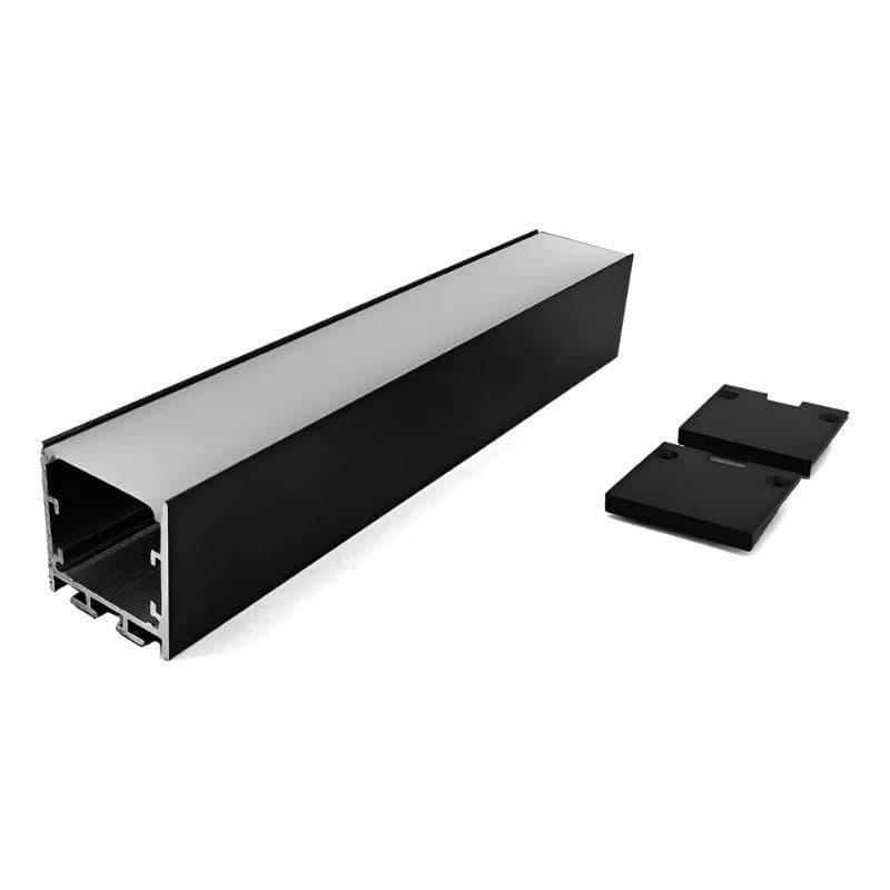 Perfil de Alumínio Sobrepor 1010 Preto 1m para Fita LED