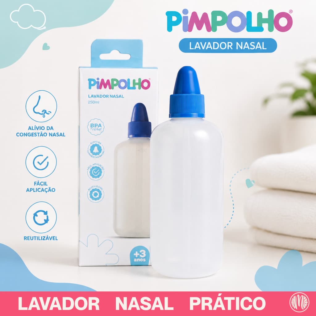 Lavador Higienizador Nasal Pimpolho Infantil Adulto Sinusite Ducha