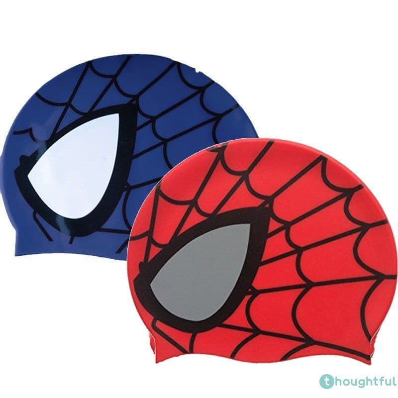 Touca De Natação Infantil Do Homem-Aranha Com Desenho Animado, Touca De Natação De Silicone à Prova D'água