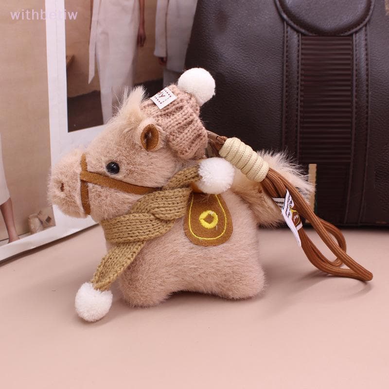 (withbetiw) Bonito Ano Novo Pelúcia Chaveiro Saco Charme Boneca Estatueta De Cavalo Em Miniatura