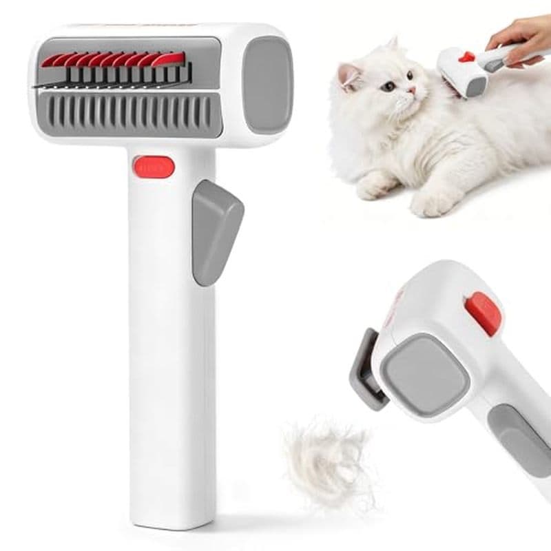 Pente De Limpeza Autodetangling Para Animais De Estimação 2 Em 1-Ferramenta Profissional De Remoção Cães & amp ; Gatos-A