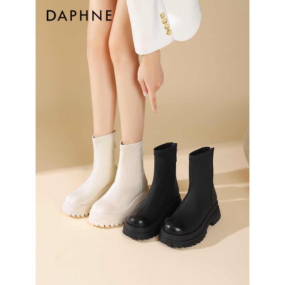 Daphne botas curtas brancas femininas 2026 novo estilo botas curtas femininas verão botas únicas sapatos femininos botas