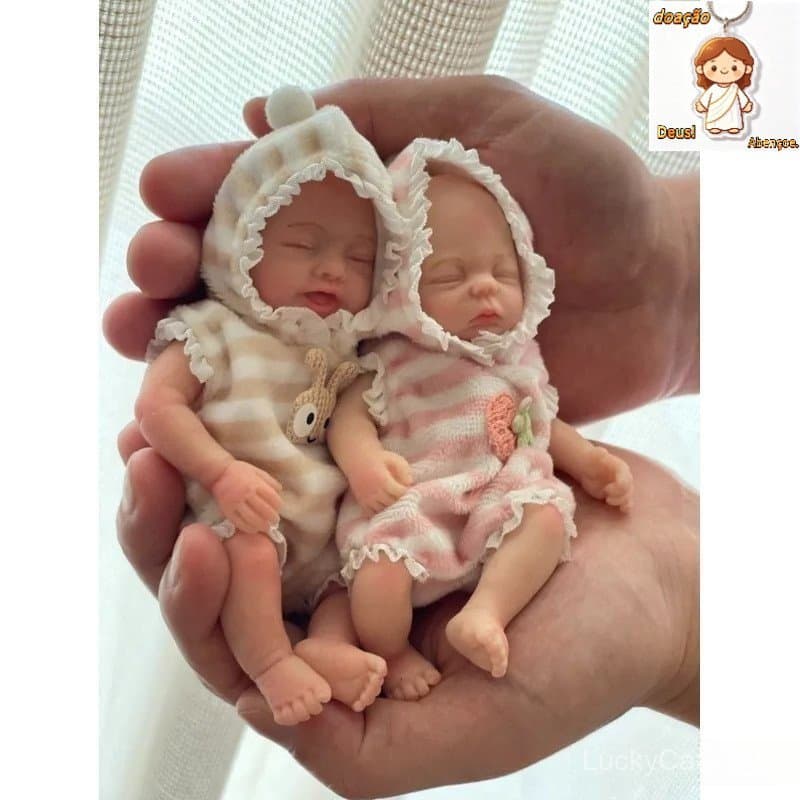 1pc Mini Boneca Realista de Silicone Reborn Feita à Mão Presente de Aniversário para Pais PA7F MG7Z
