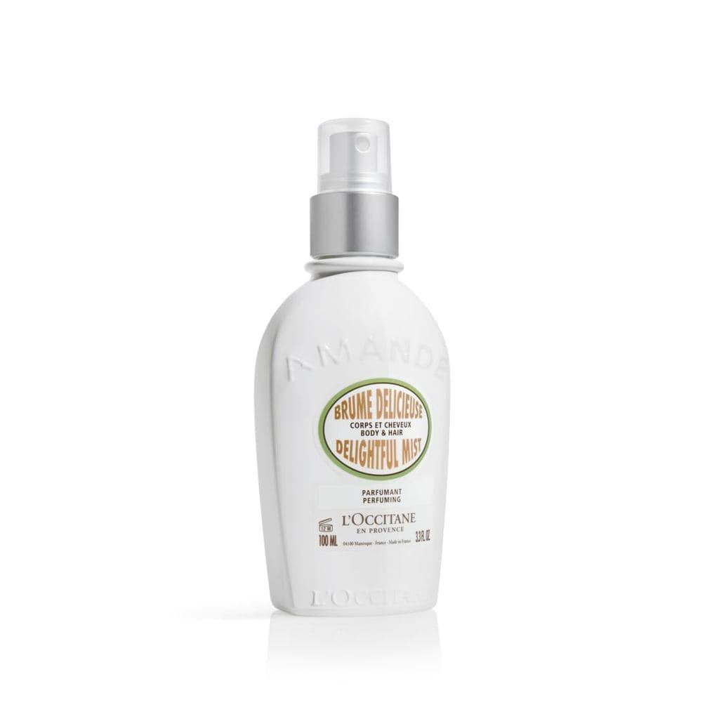 Spray de Fragrância de Amêndoa L'Occitane, adequado para cabelo e corpo, fragrância leve, aroma doce de baunilha, efeito