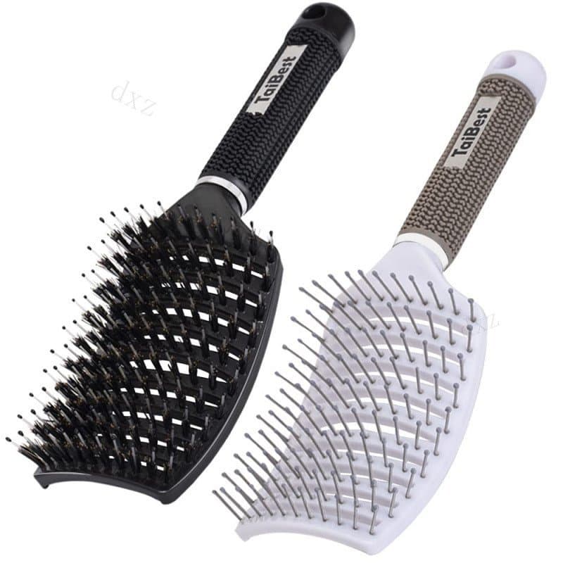 Conjunto de Escovas de Cabelo com Cerdas de Javali - Escovas para Cabelo Seco/Molhado, Desembaraçador para Cabelos Finos