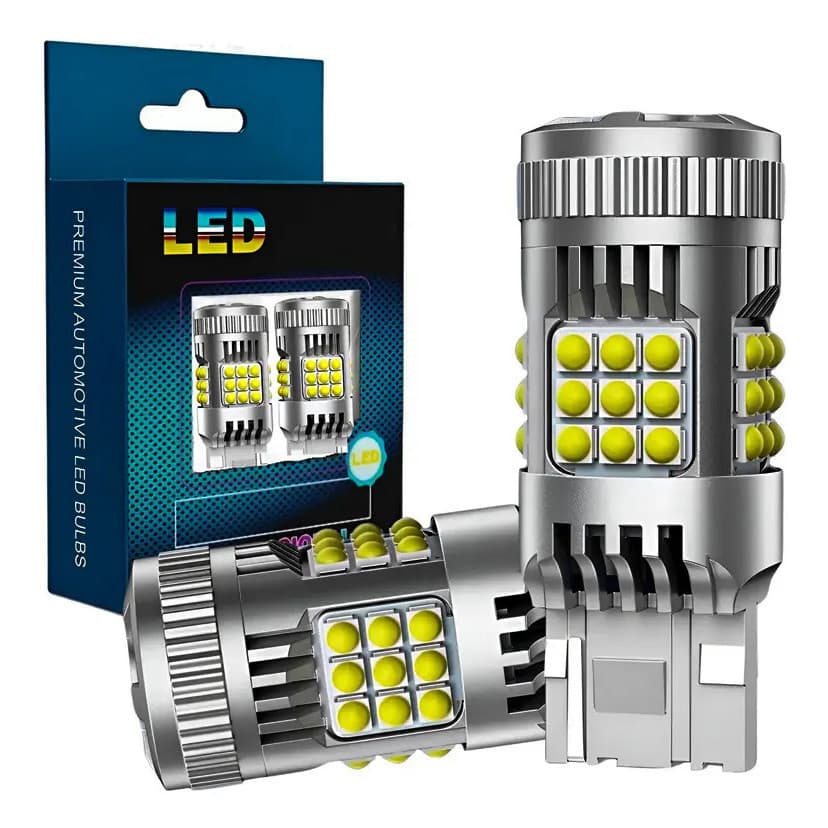 Par Lâmpada 36 Leds T20 Ultra Compact Luz Diurna Drl Canbus T20/7443 Branco
