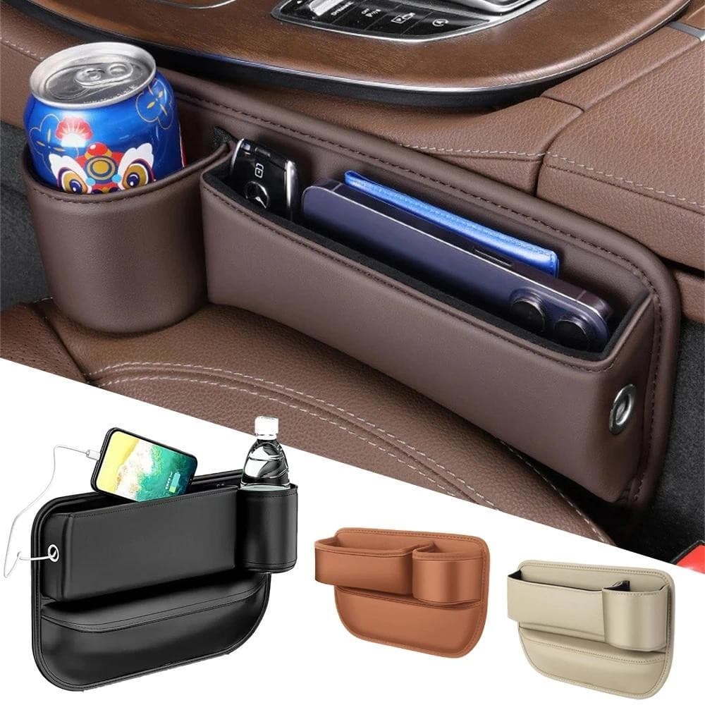 Organizador De Espaço Para Assento De Carro De Couro Console Multifuncional Caixa De Armazenamento Lateral Preenchimento