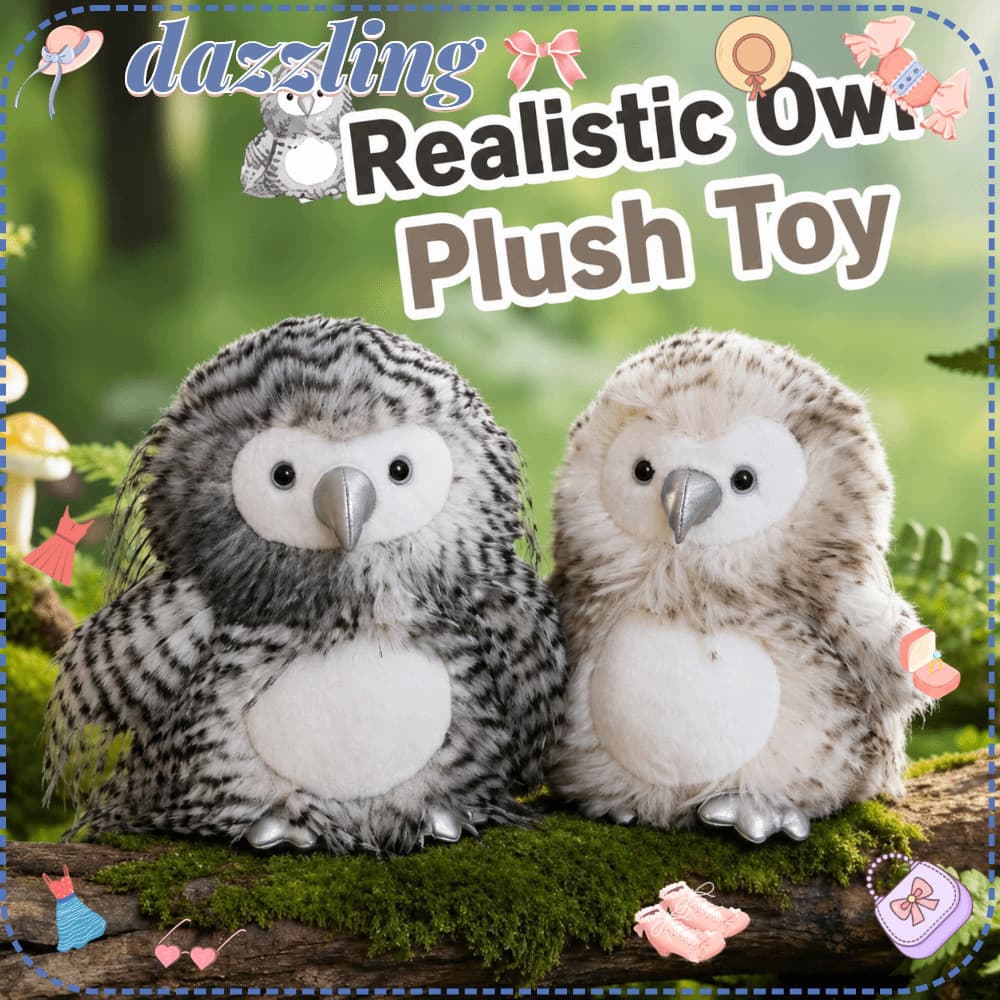 Brinquedo De Pelúcia De Coruja Simulada Deslumbrante , Boneca Recheada De Design Realista Macia , Simulação Peluda De 15
