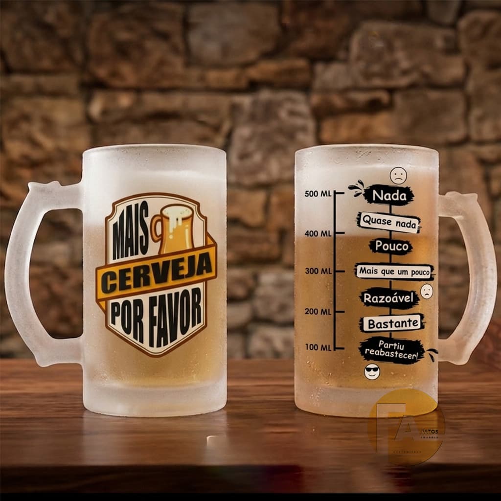 Copo De Chopp De Vidro 475ml presente para Pais que amam  Cerveja Personalizada com nome frase ou logo
