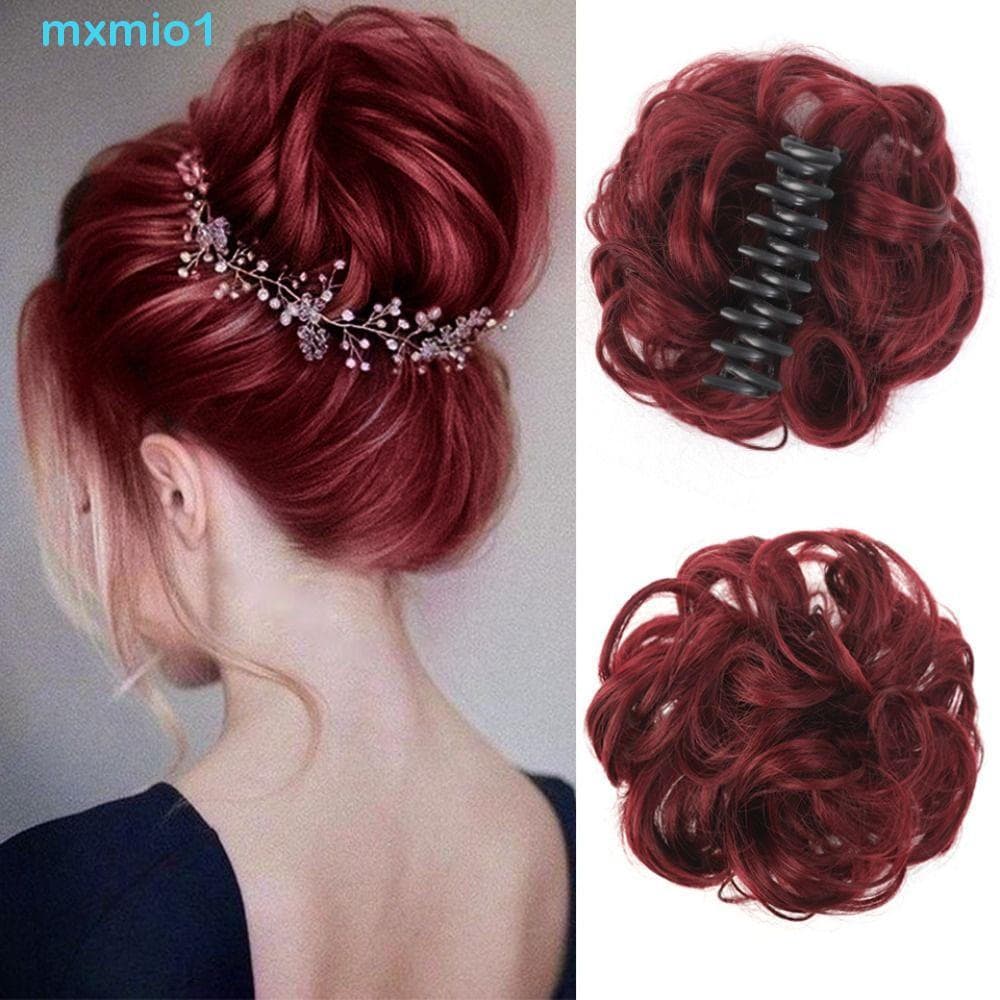 MXMIO1 Coque De Cabelo Encaracolado Bagunçado , Sintético Updo Falso , Pedaço Ondulado Scrunchie Garra Clip Bun