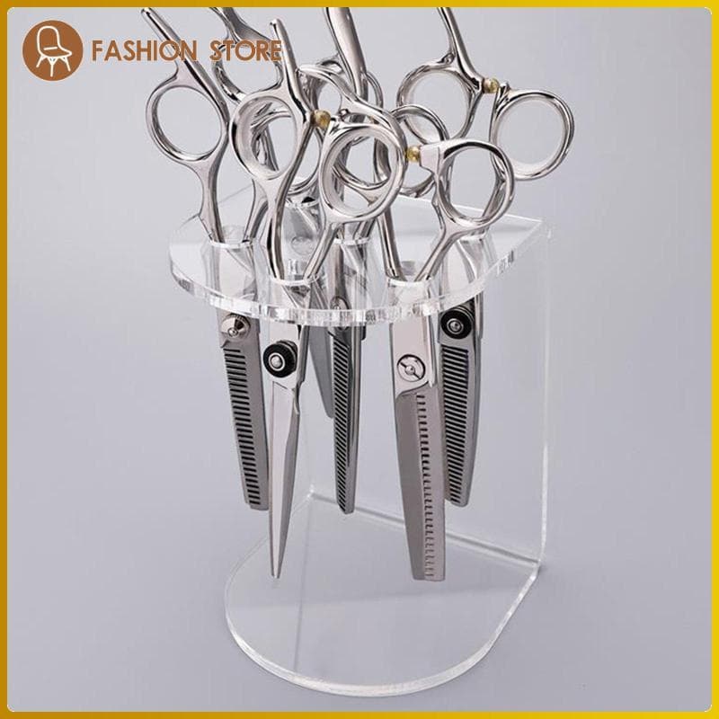 [Wishshopeelq] Rack De Tesoura De Cabelo Acrílico Com 6 Furos , Organizador De Mesa , Ferramenta De Suporte De Exibição