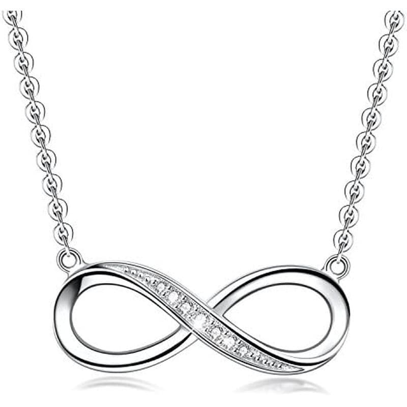 Colar Com Pingente Infinito Para Mulheres , Prata Esterlina 925 , Amor , Coração , Joias Finas