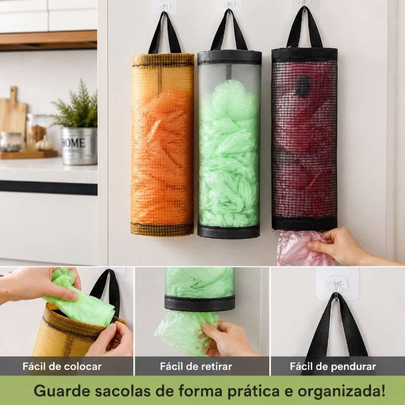 Porta Sacolas Plásticas Organizador Puxa Saco para Cozinha Prático