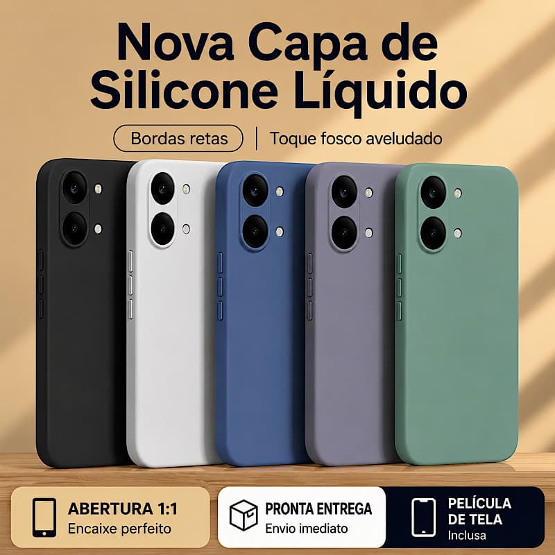 Capa Premium de Silicone Líquido para Poco X8 Pro Max E POCO X8 PRO Antichoque Aveludada