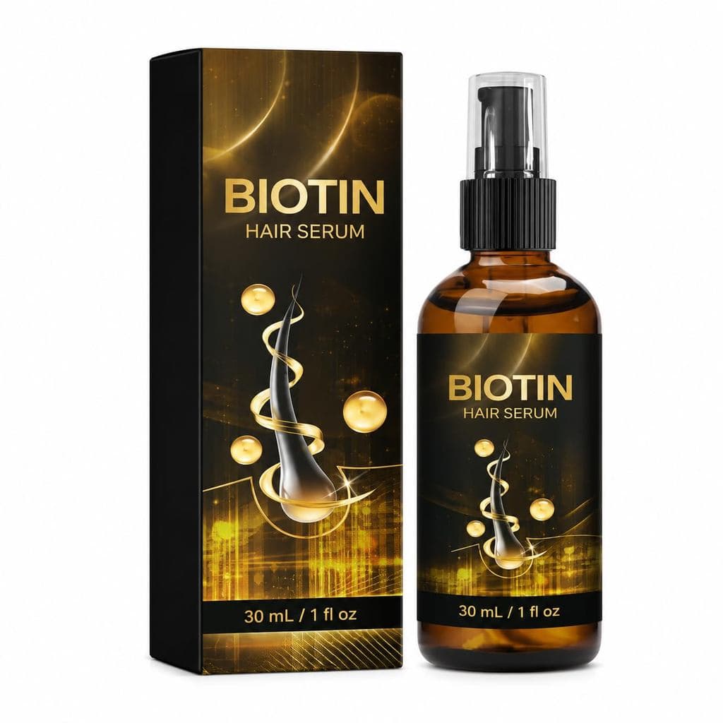 Spray de Sérum Capilar com Biotina, 30ml, Sérum Capilar Sem Enxágue com Extrato de Gengibre, Óleo de Semente de Uva e Vi
