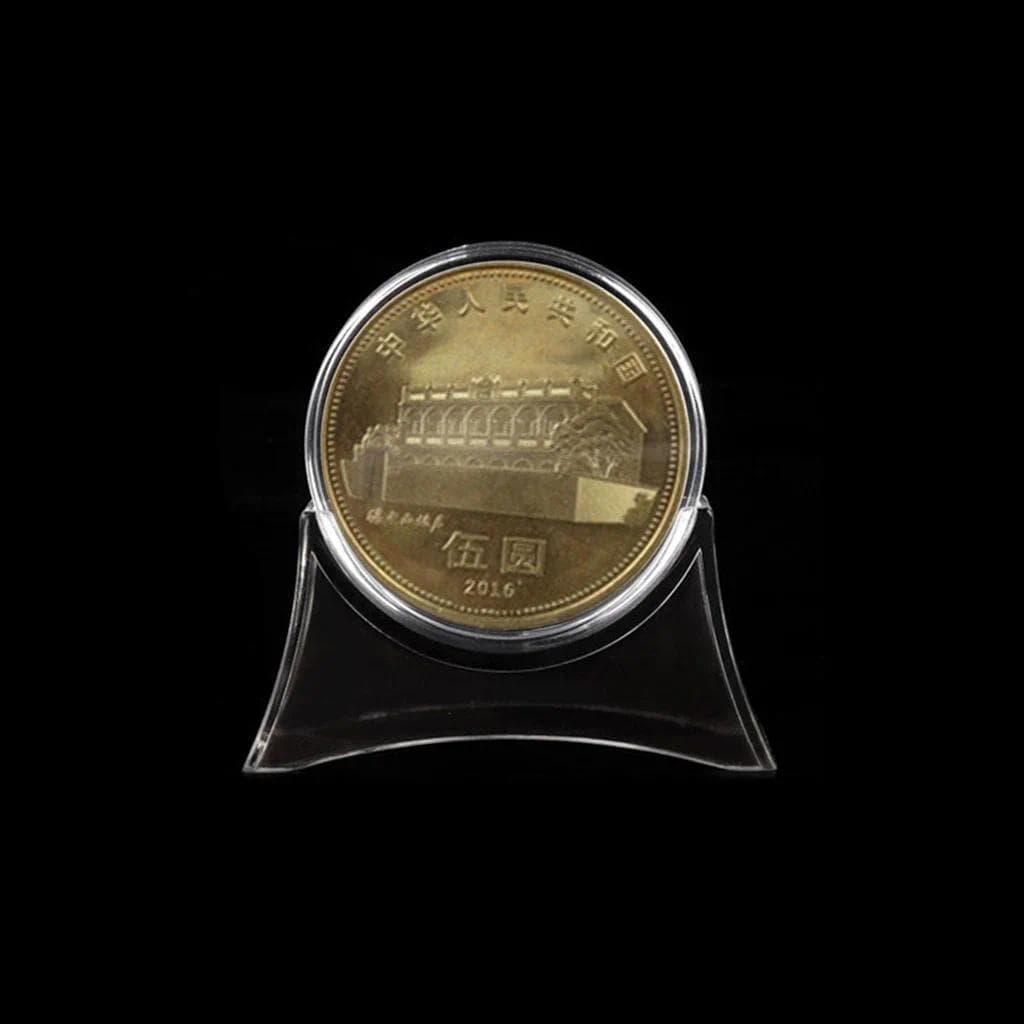 5 Pçs Acrílico 45mm Moeda Cápsula Caixa Com Base De Exibição Colecionável Titular Recipiente De Armazenamento Caso Para