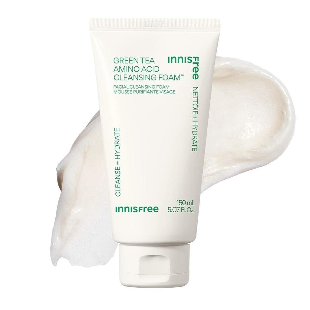 de Facial Innisfree com Aminoácidos de Chá Verde, Sem Sulfato, Coreana, Suave, com pH Balanceado