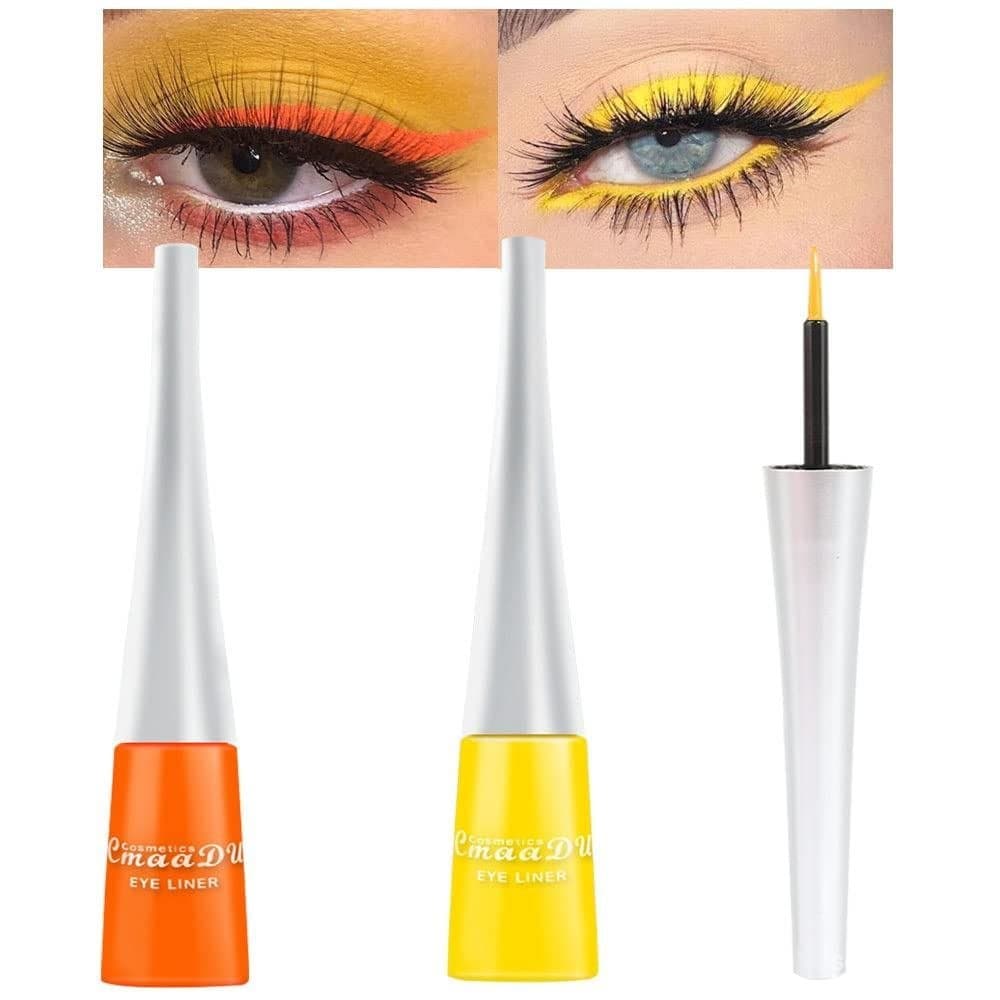 Conjunto de delineador laranja-amarelo de duas peças EVPC, durável e portátil, delineador fluorescente laranja-amarelo à