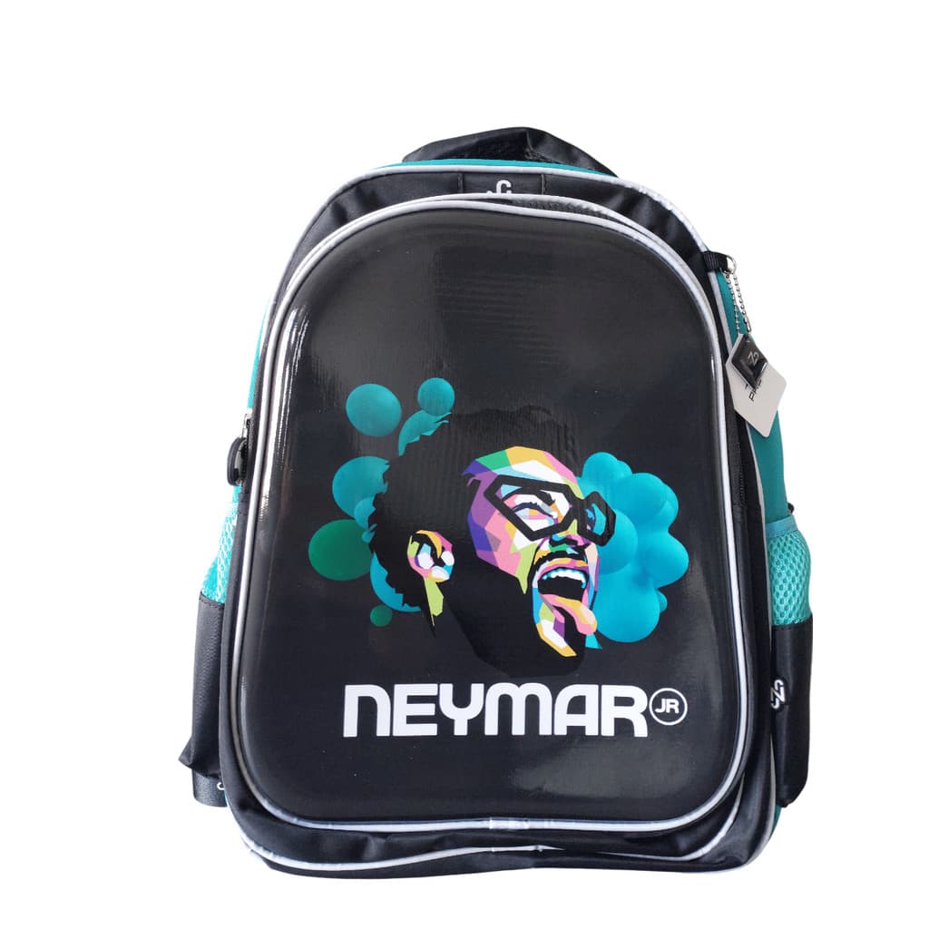 Mochila Estampada Estrela Do Futebol Neymar Jr Azul e Preta