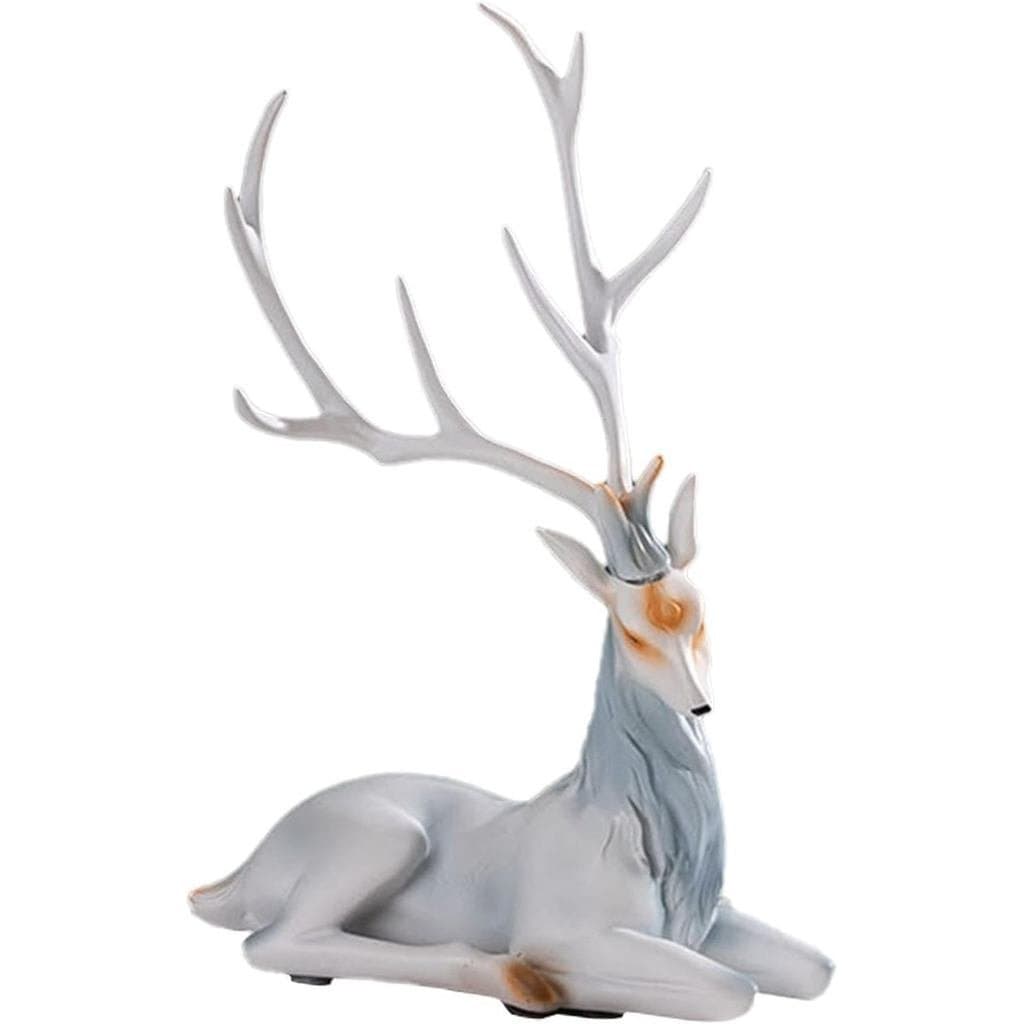Estatueta Elegante de Veado em Resina para Decoração de Casa, em Pé, 13.8x5.9in 9.4x6.3in, Estátua de Animal para Inaugu