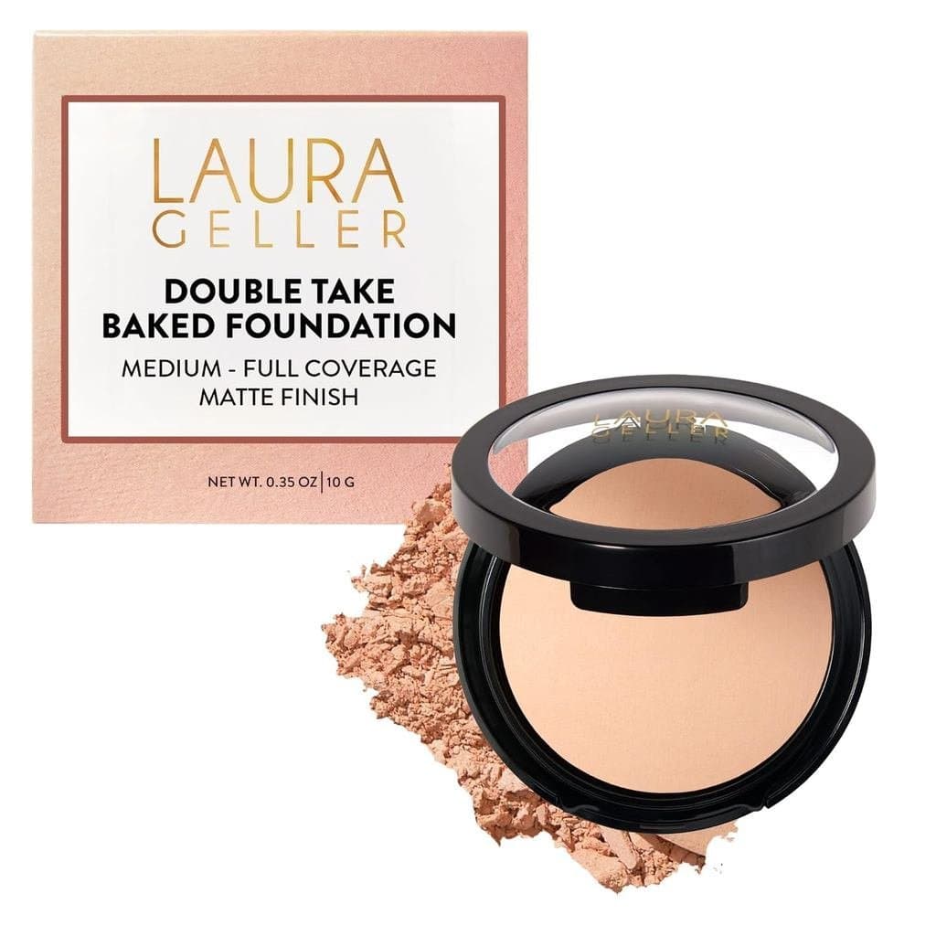 LAURA GELLER NEW YORK Base em Pó Baked Double Take - Cor Clara - Cobertura Modulável de Média a Total - Acabamento Matte