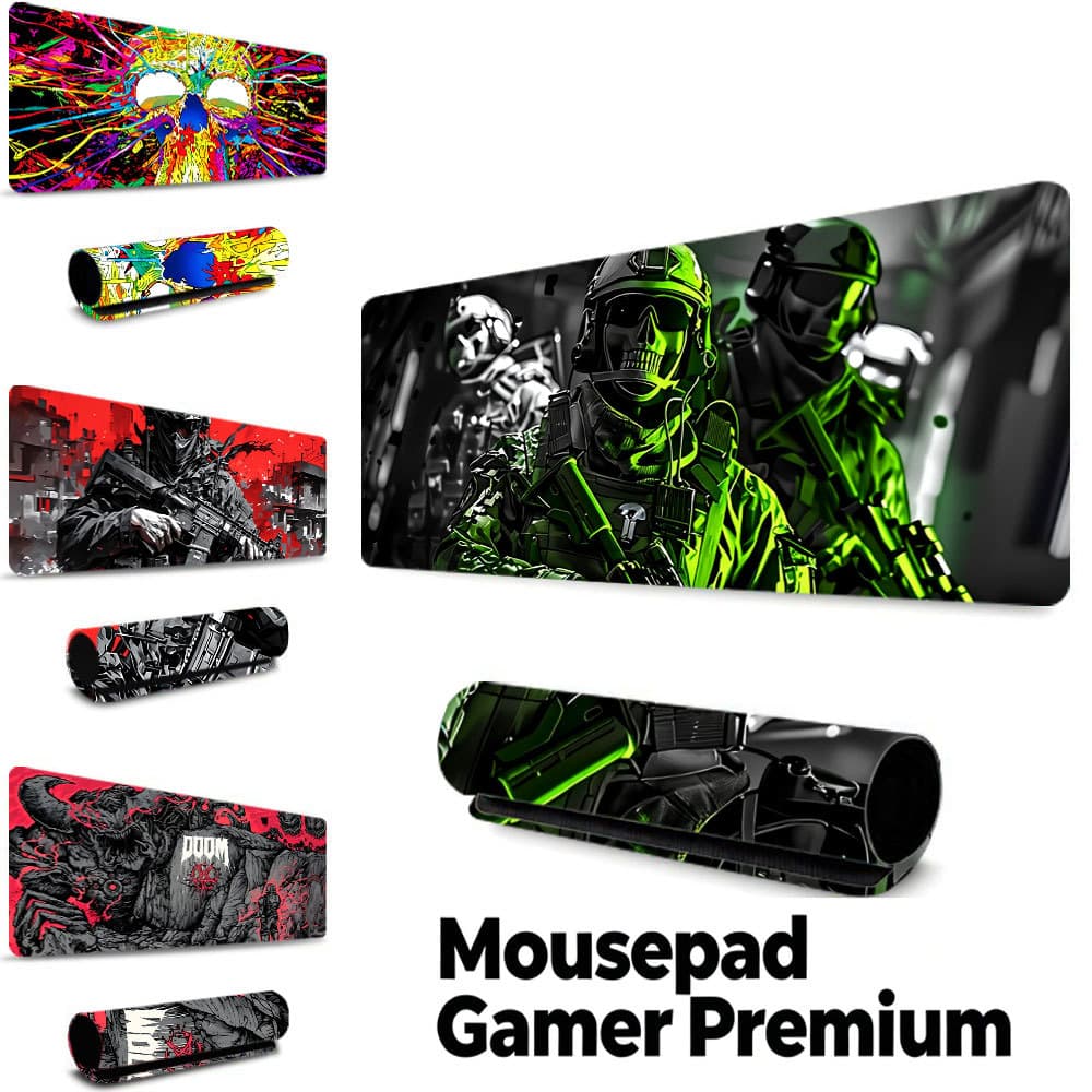 Tapete Gamer Soldado Sniper Verde, borda costurada, base borracha antiderrapante, à prova d'água mesa notebook